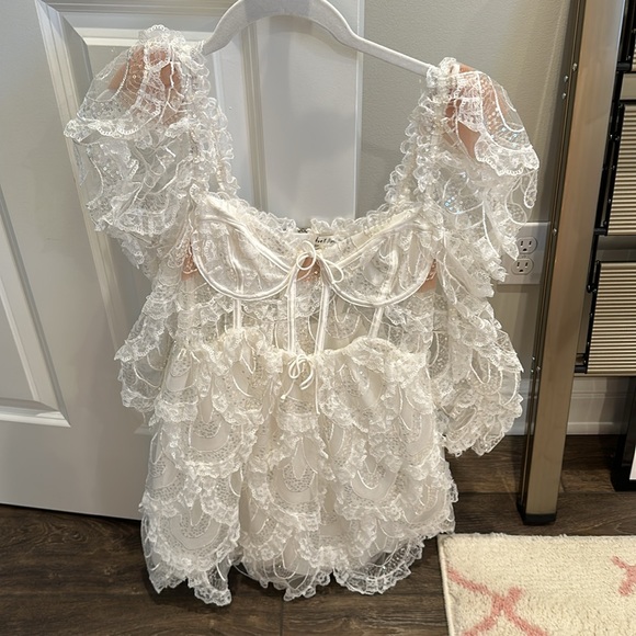 For Love and Lemons Tayla white Lace Dress size small - Picture 6 of 7